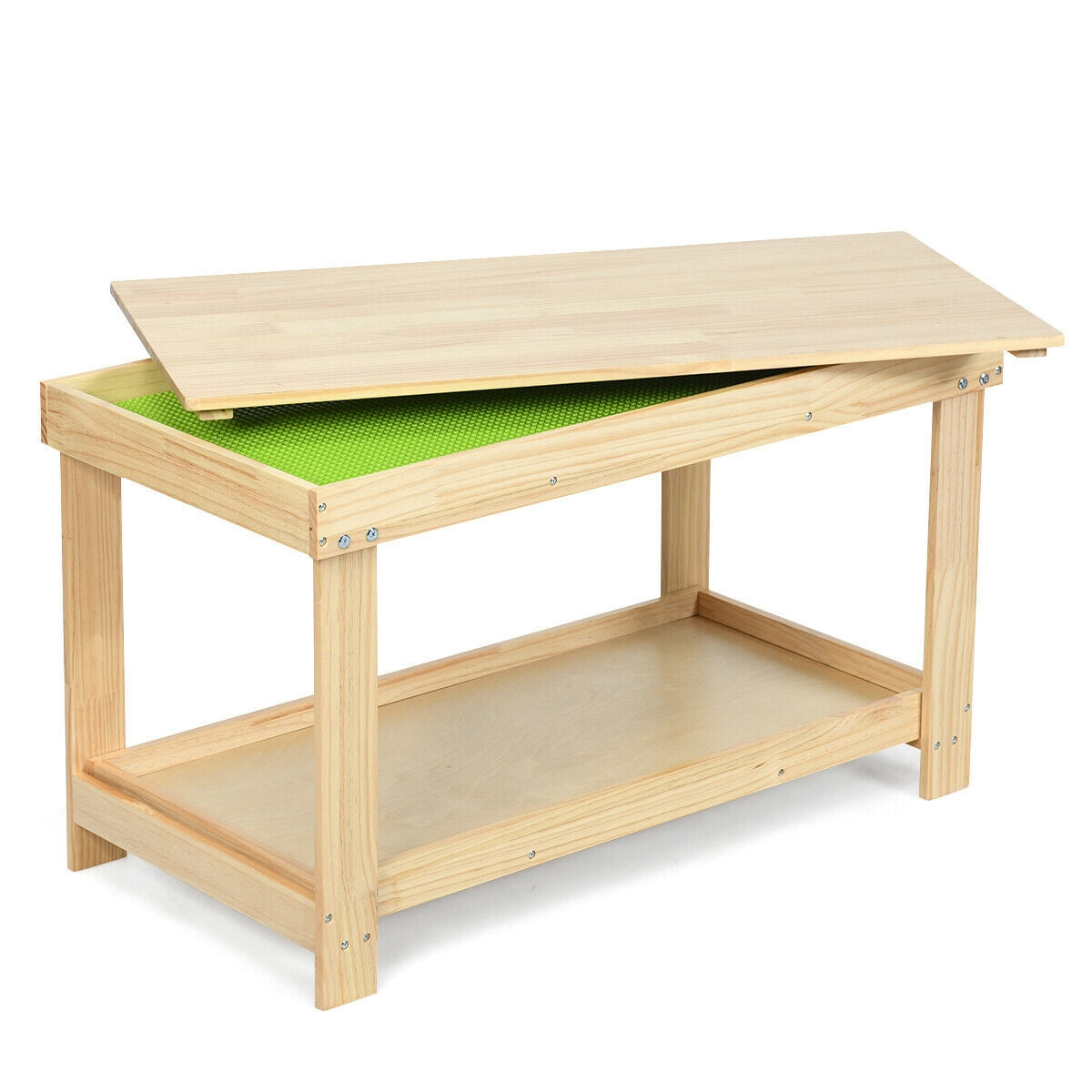 Solid Multifunctional Wood Kids Activity Play Table-Natural