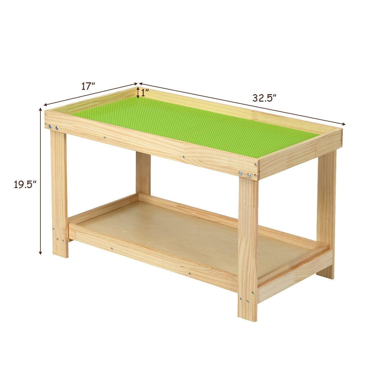 Solid Multifunctional Wood Kids Activity Play Table-Natural