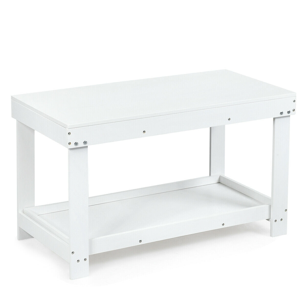 Solid Multifunctional Wood Kids Activity Play Table-White