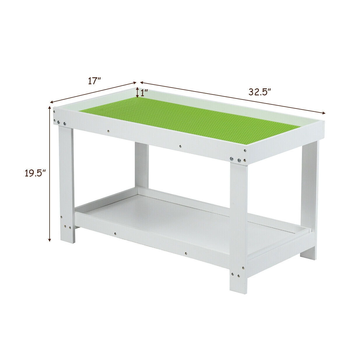 Solid Multifunctional Wood Kids Activity Play Table-White