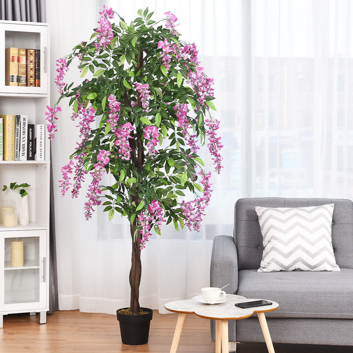 6-Feet Artificial Wisteria Silk Indoor-Outdoor TreeÂ 