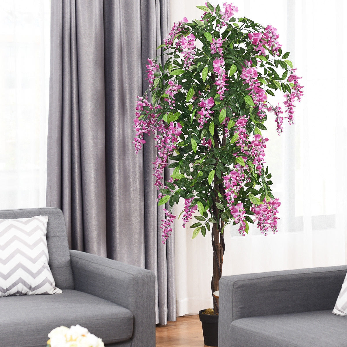 6-Feet Artificial Wisteria Silk Indoor-Outdoor TreeÂ 