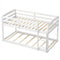 Twin Size Bunk Bed with High Guardrails and Integrated Ladder-White