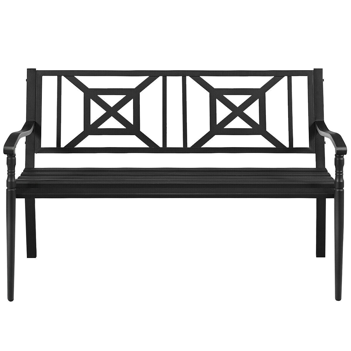 Patio Garden Bench with Powder Coated Steel Frame