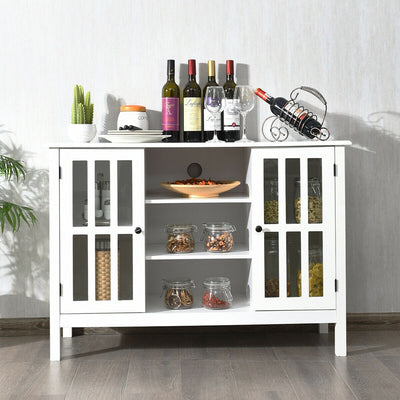 Wooden TV Stand Console Cabinet for 50 Inch TV-WhiteÂ 
