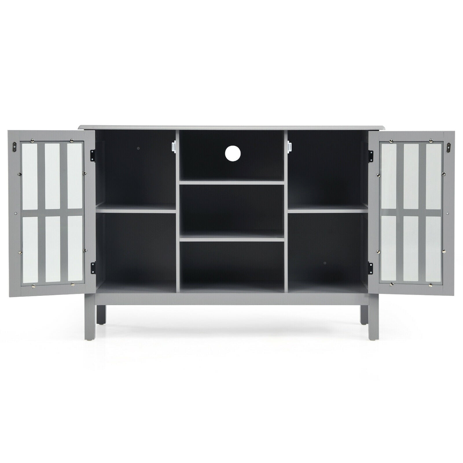 Wooden TV Stand Console Cabinet for 50 Inch TV-Gray