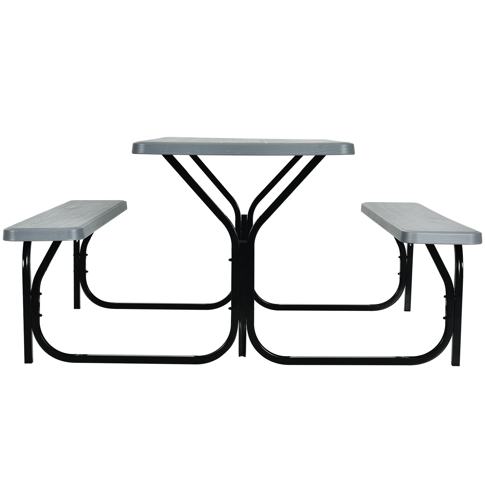 Picnic Table Bench Set for Outdoor Camping -Gray