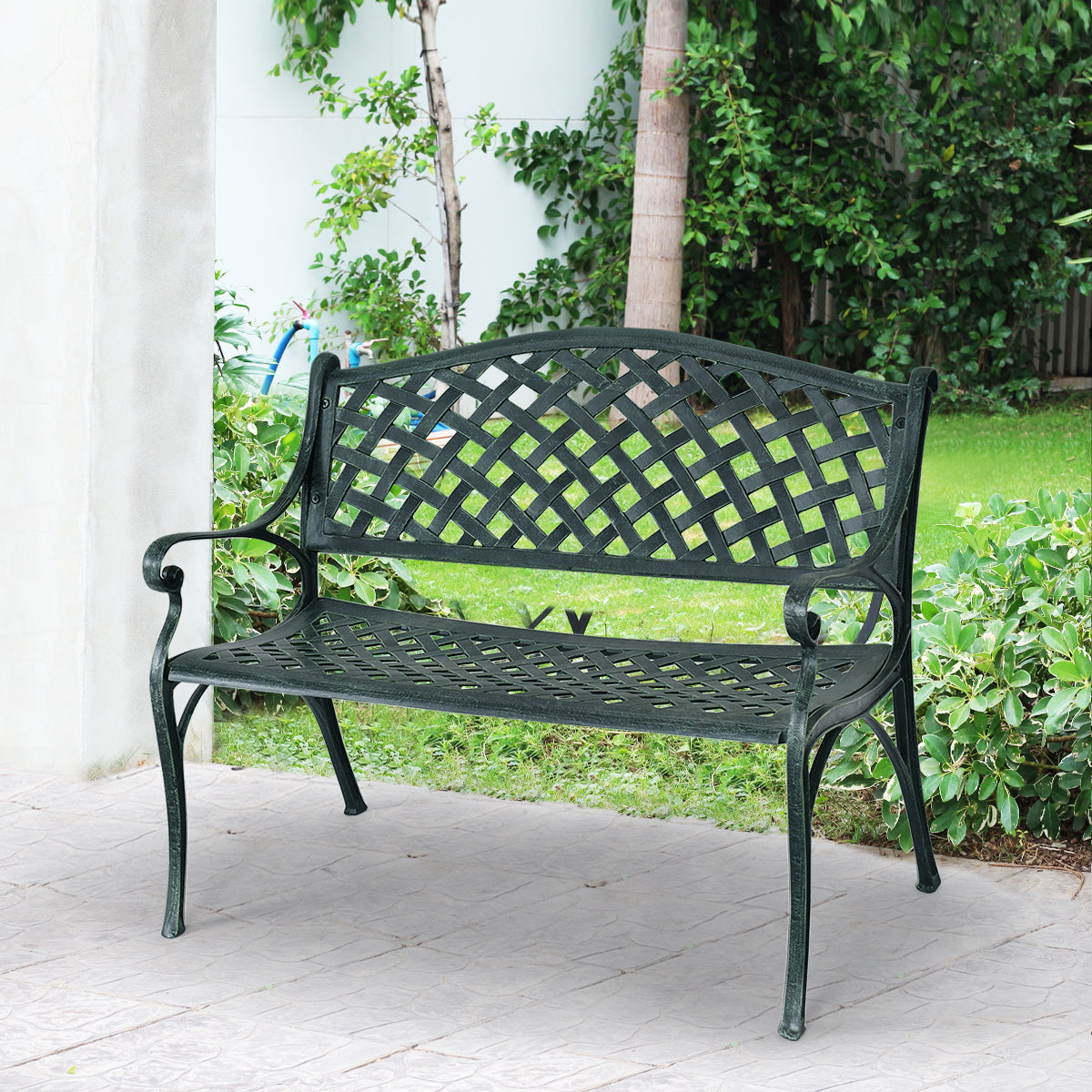 40 Inch Outdoor Aluminum Antique Garden Patio BenchÂ 