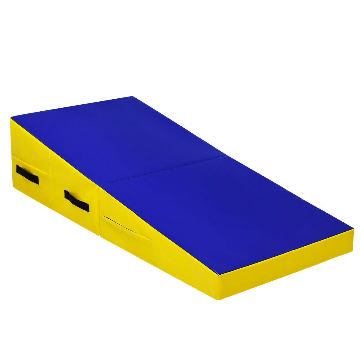 Folding Incline Mat Slope Cheese Gymnastics Gym Exercise-Yellow