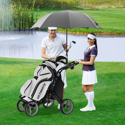 Lightweight Foldable Collapsible 4 Wheels Golf Push Cart-GrayÂ 