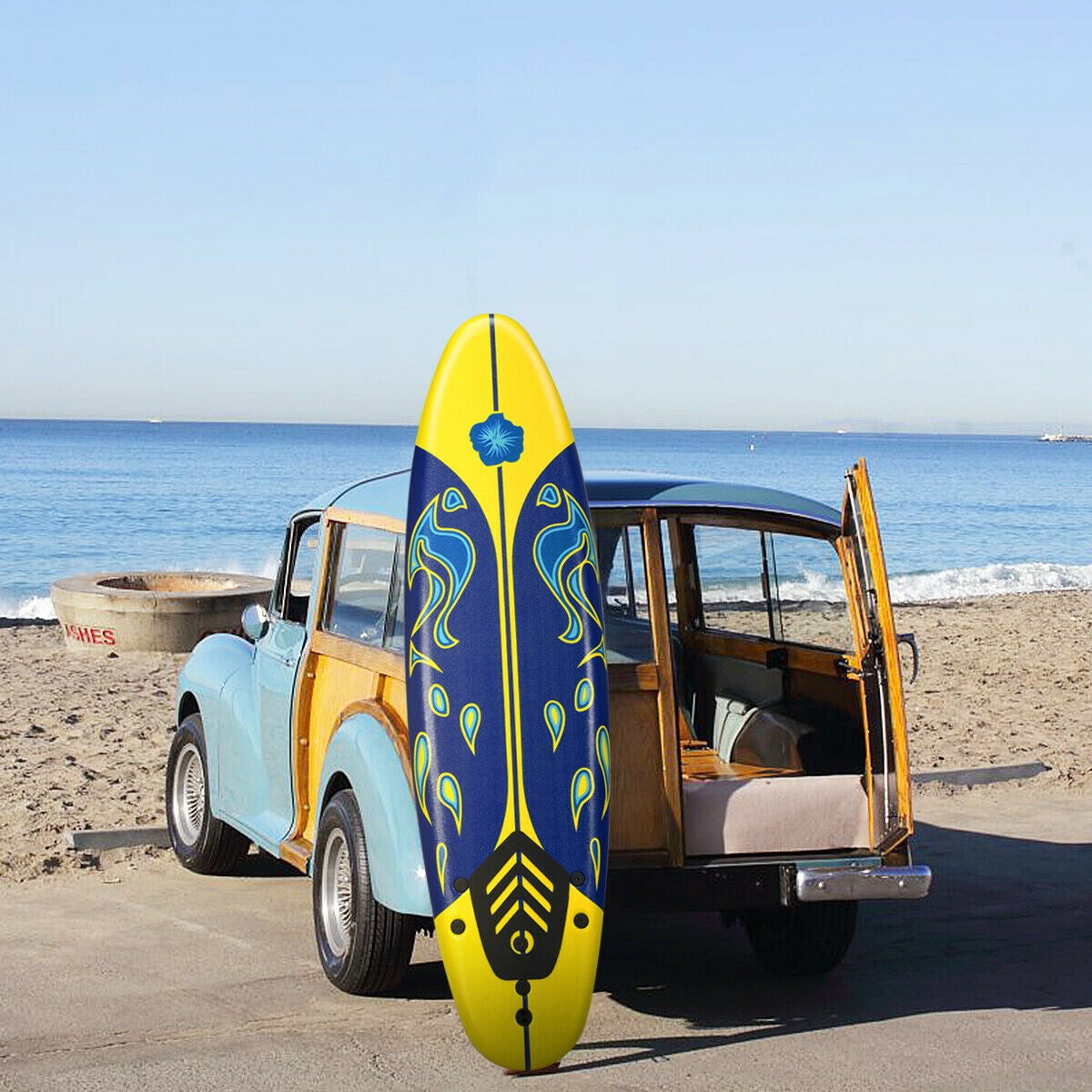 6 Feet Surfboard with 3 Detachable Fins-YellowÂ 