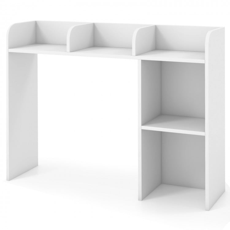 3-Tier Multipurpose Desk Bookshelf with 4 Shelves-Beige
