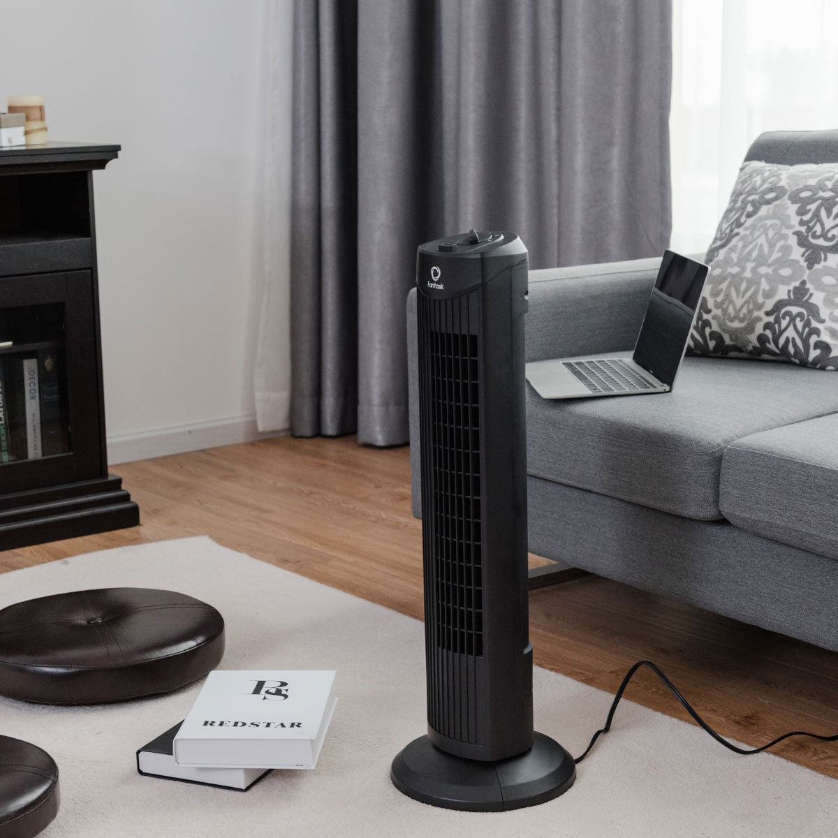 Fantask 35W 28 Inch Quiet Bladeless Oscillating Tower Fan-BlackÂ 