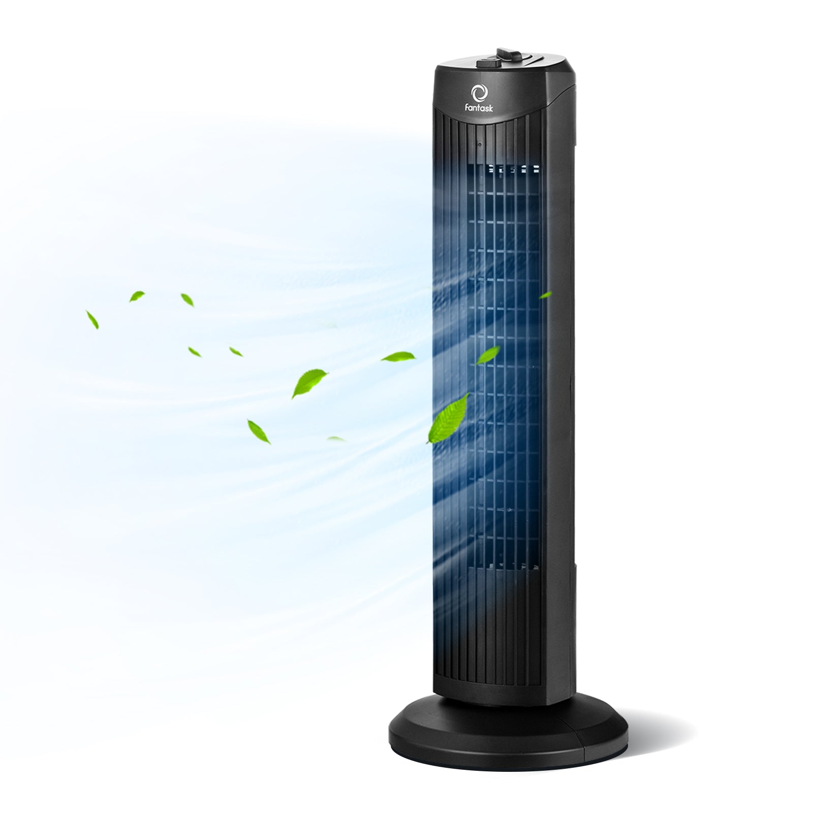 Fantask 35W 28 Inch Quiet Bladeless Oscillating Tower Fan-BlackÂ 