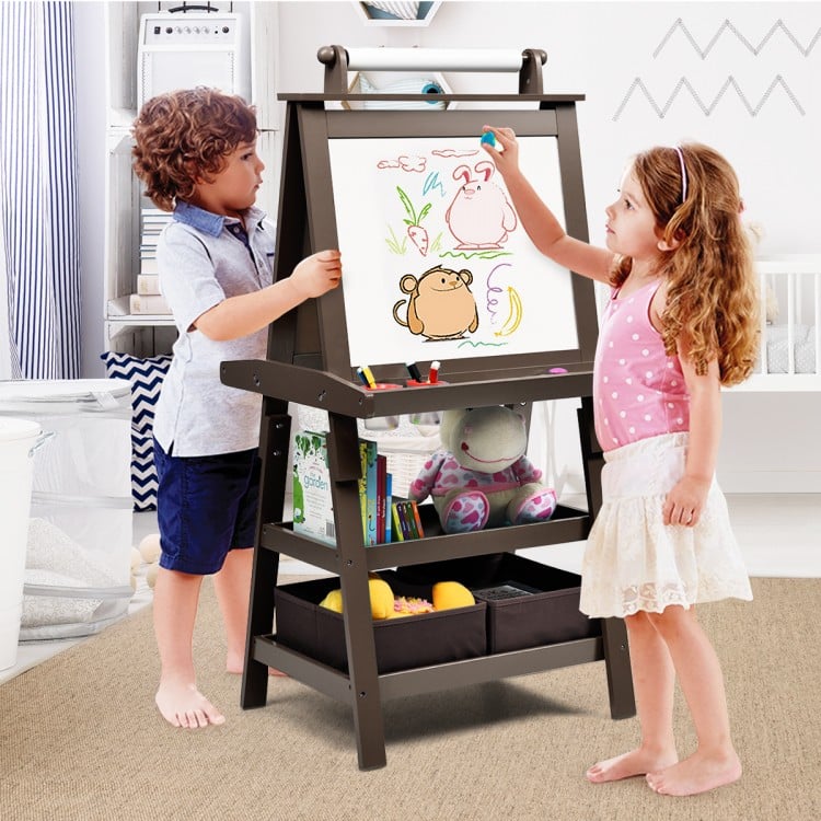 3-in-1 Double-Sided Storage Art Easel-Pink
