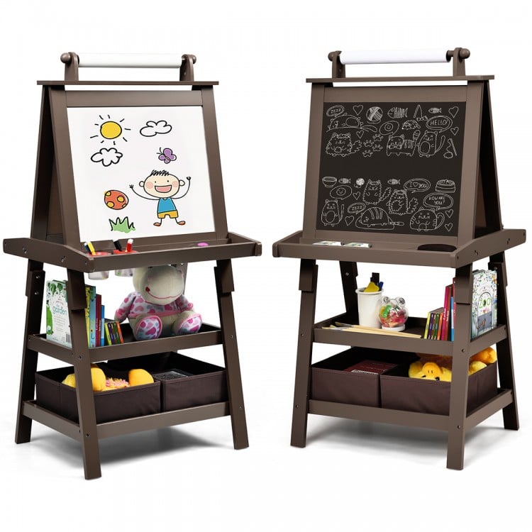 3-in-1 Double-Sided Storage Art Easel-Pink