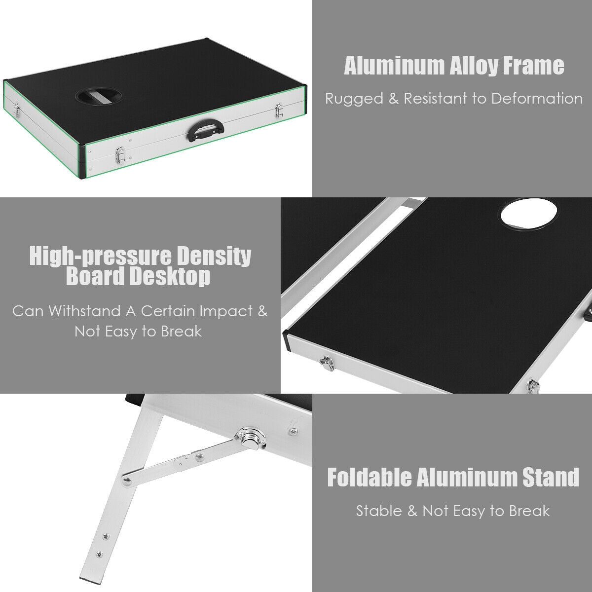 Cornhole Set with Foldable Design and Side Handle