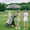 Folding 3 Wheels Golf Push Cart with Bag Scoreboard Adjustable Handle-Gray