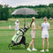 Folding 3 Wheels Golf Push Cart with Bag Scoreboard Adjustable Handle-Green