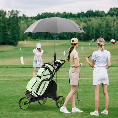 Folding 3 Wheels Golf Push Cart with Bag Scoreboard Adjustable Handle-GreenÂ 