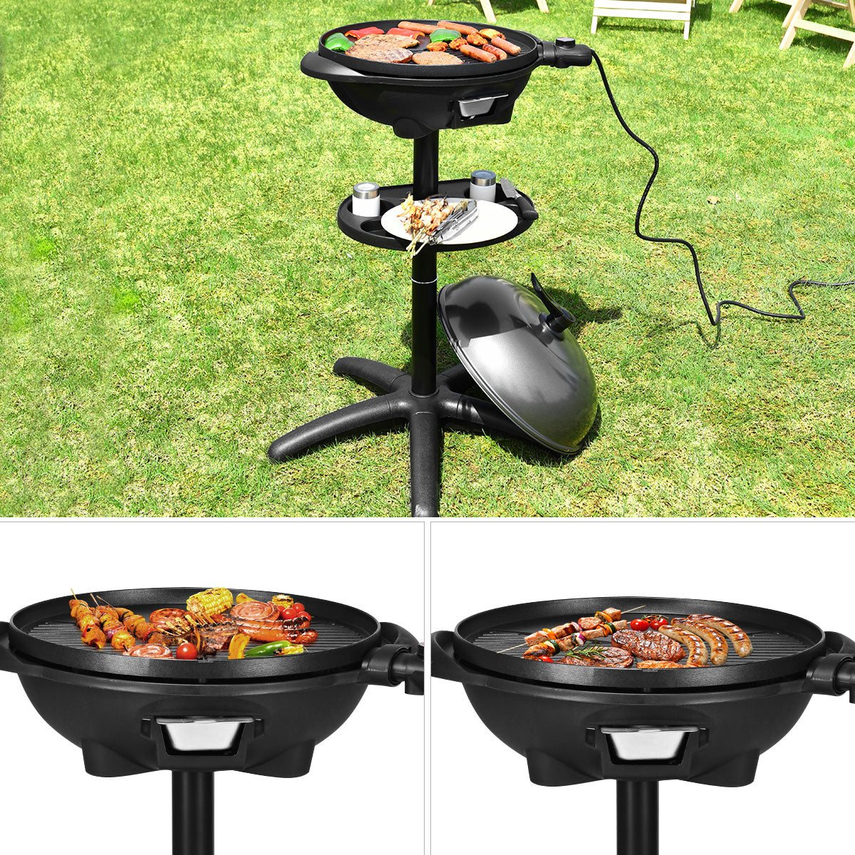 1350 W Outdoor Electric BBQ Grill with Removable StandÂ 