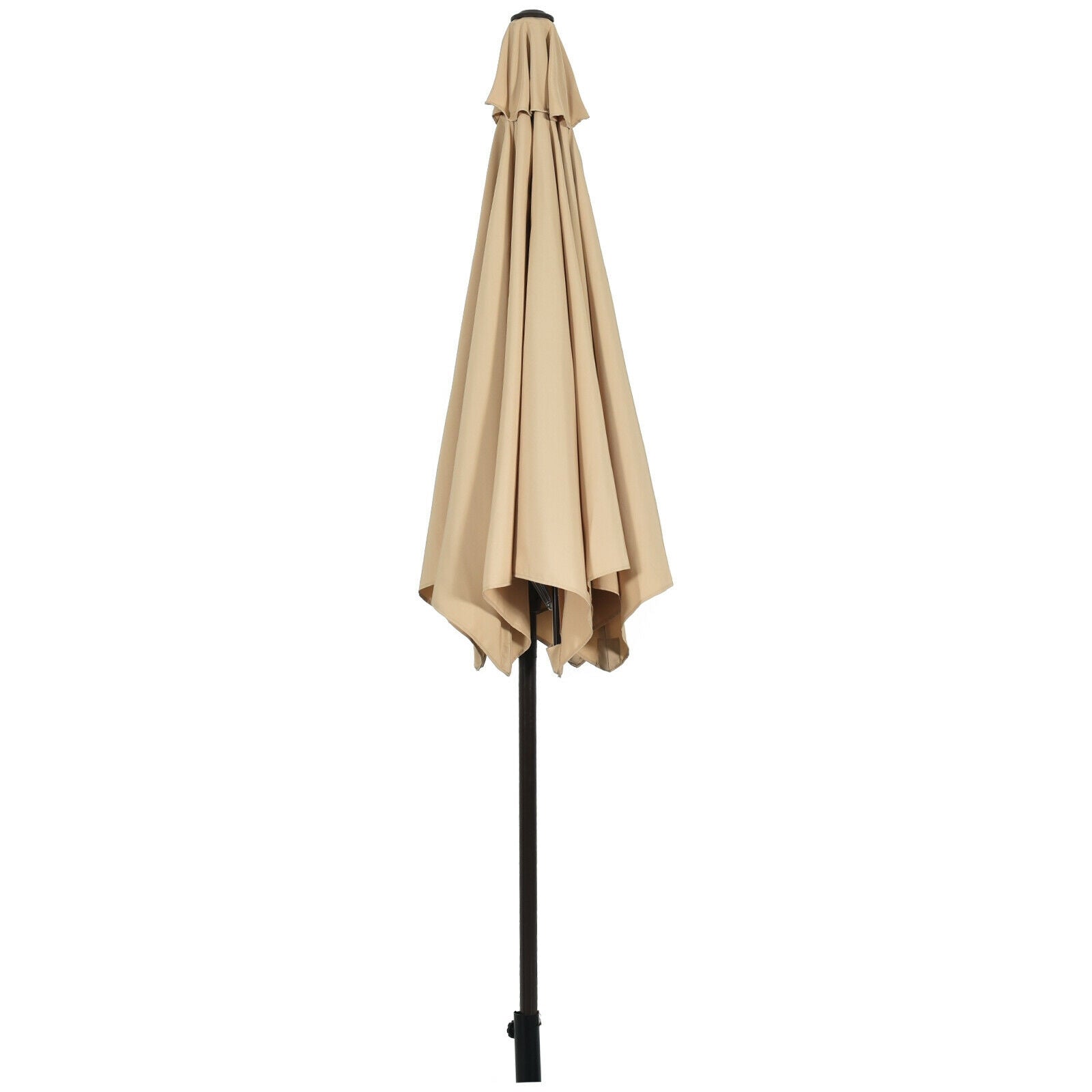 9FT Patio Umbrella Patio Market Steel Tilt W/ Crank Outdoor Yard Garden-beigeÂ 