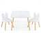 3 Pieces Kids Table and Chairs Set for Arts Crafts Snack Time-White