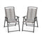 Set of 2 Patio Folding Sling Chairs Space-saving Dining Chair-Gray