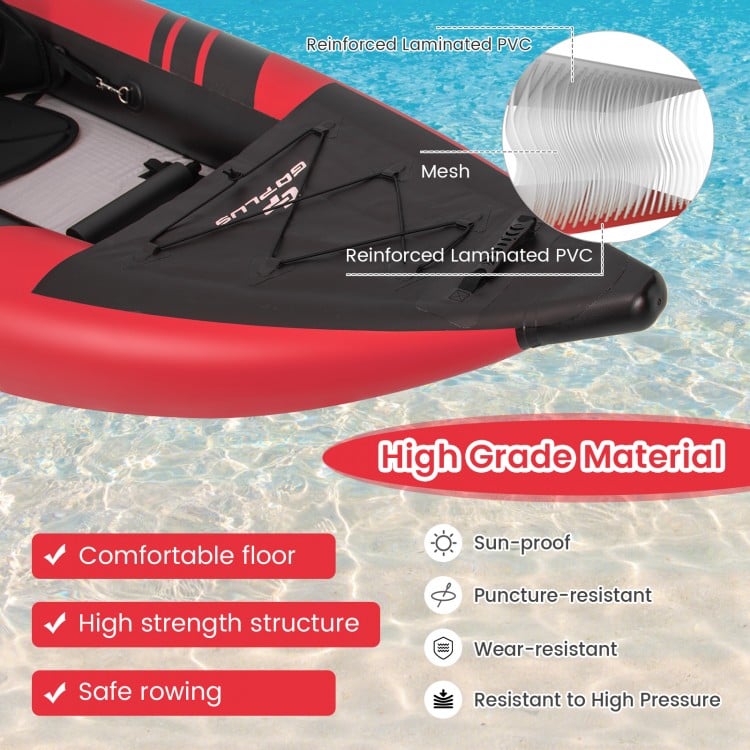 Inflatable 2-person Kayak Set with Aluminium Oars and Repair Kit