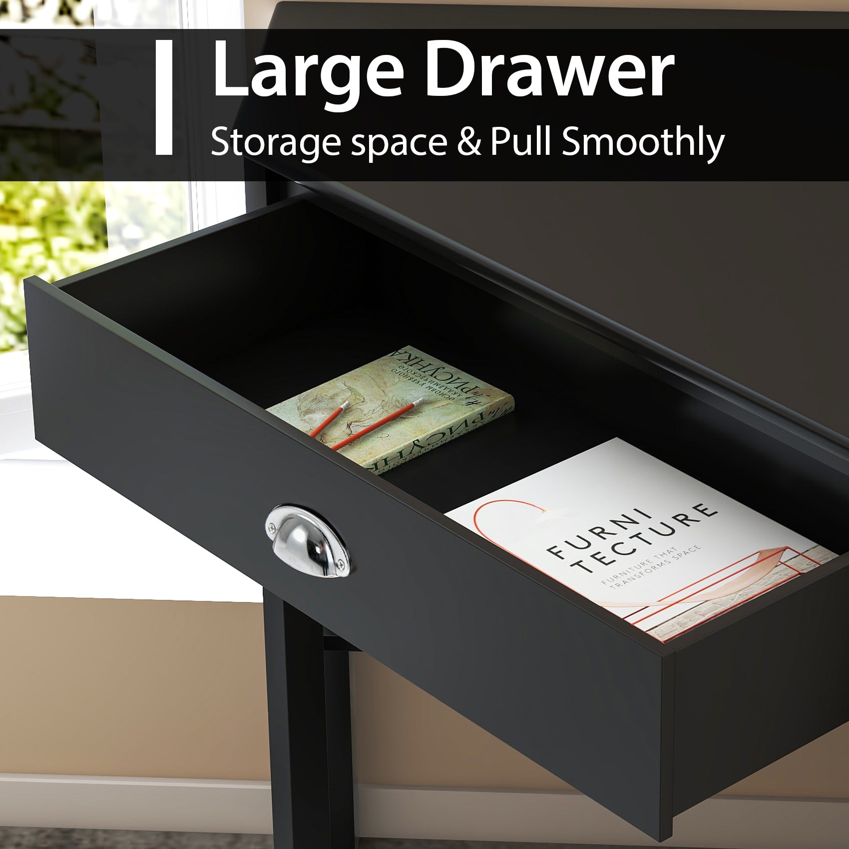 Corner Wooden Piece Laptop Computer Desk-BlackÂ 