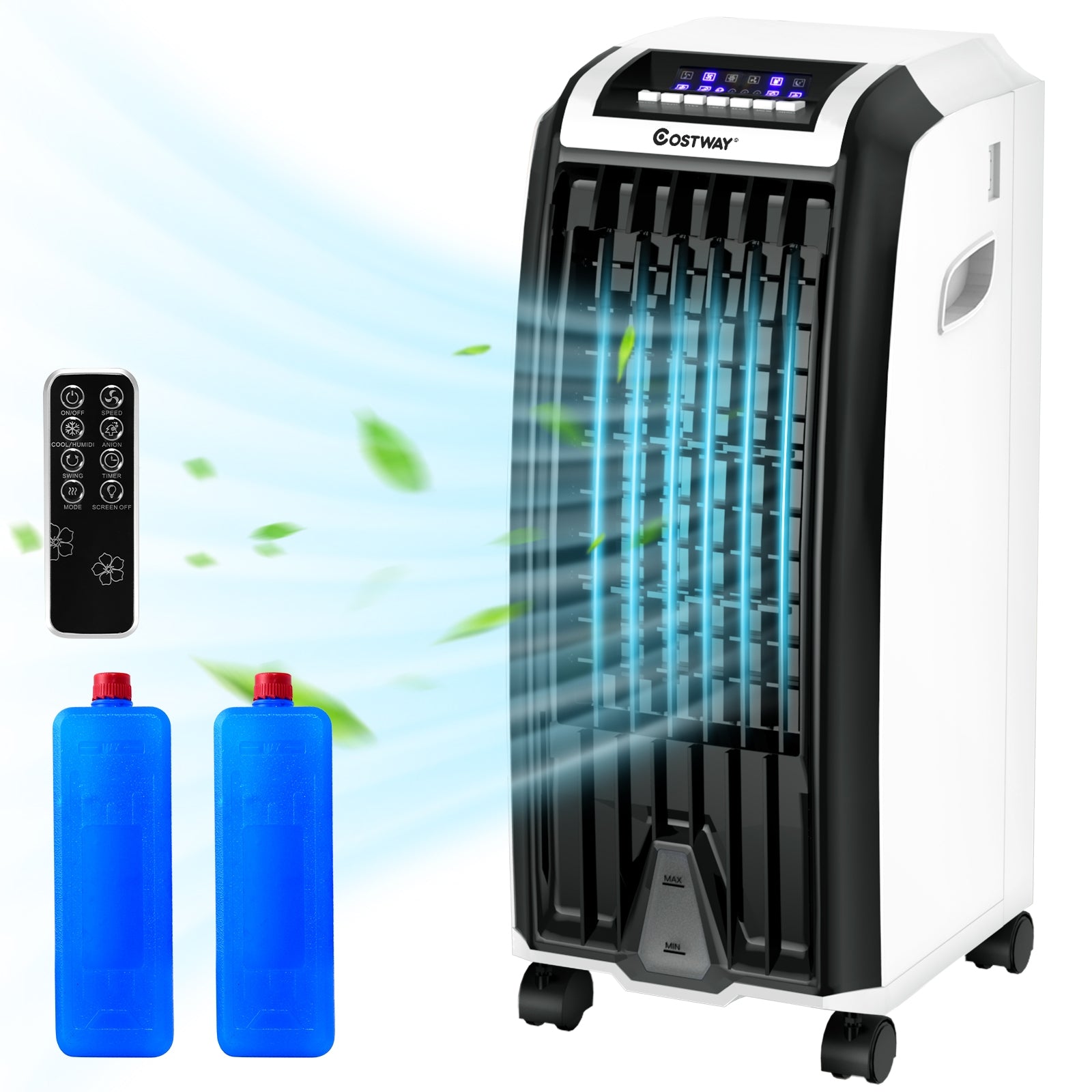 Portable Evaporative Air Cooler with 3 Wind Modes and Timer for Home OfficeÂ 