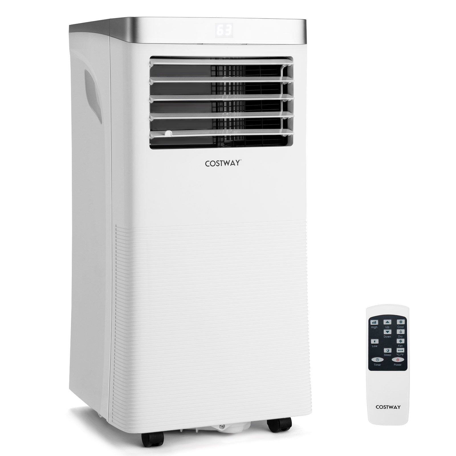10000BTU 3-in-1 Portable Air Conditioner with Remote Control-White 