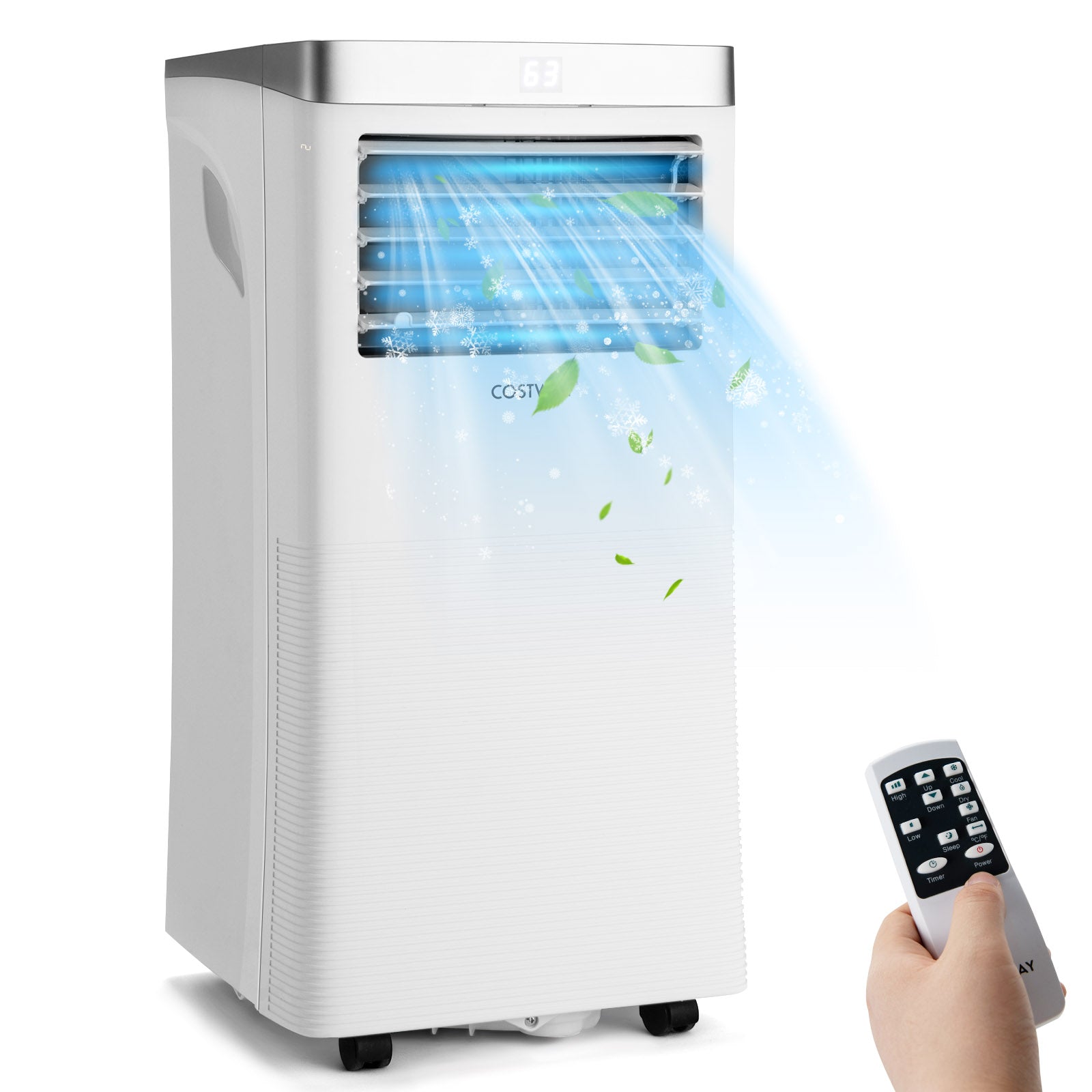 10000BTU 3-in-1 Portable Air Conditioner with Remote Control-White 