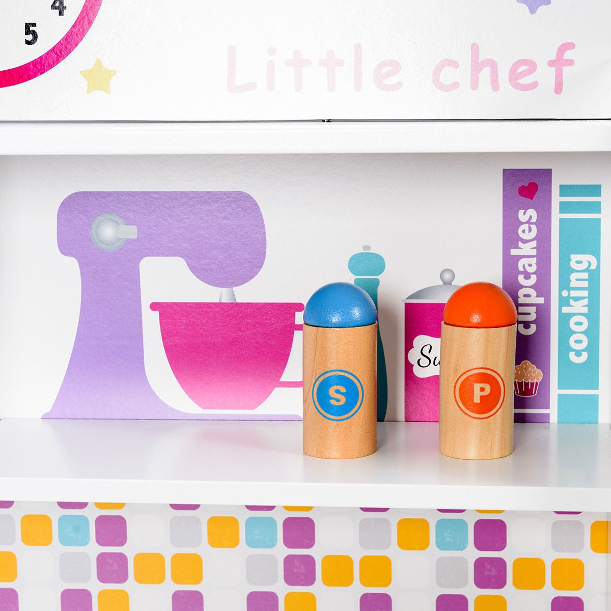 Kids Wooden Pretend Cooking Playset Cookware Play Set Kitchen Toys Toddler Gift-PinkÂ 