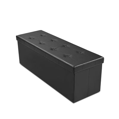 45 Inches Large Folding Ottoman Storage Seat-BlackÂ 