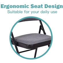 Folding Chair Set with Upholstered Seat and Fabric Covered BackrestÂ 