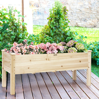 Raised Garden Bed Elevated Planter Box Wood for Vegetable Flower HerbÂ 