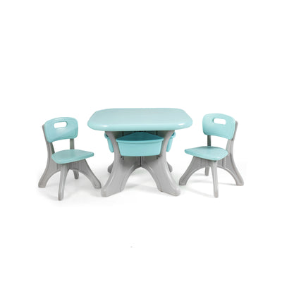 Children Kids Activity Table & Chair Set Play Furniture W/Storage-BlueÂ 