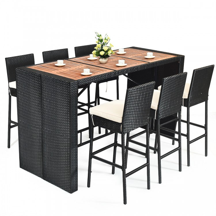 7 Pieces Patio Rattan Wicker Dining Furniture Set 