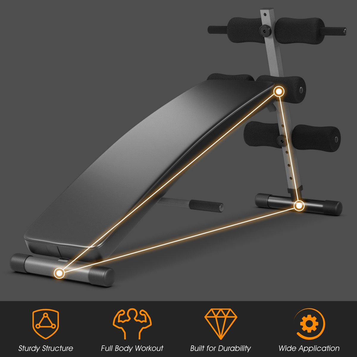 Adjustable Arc-Shaped Decline Sit up BenchÂ 