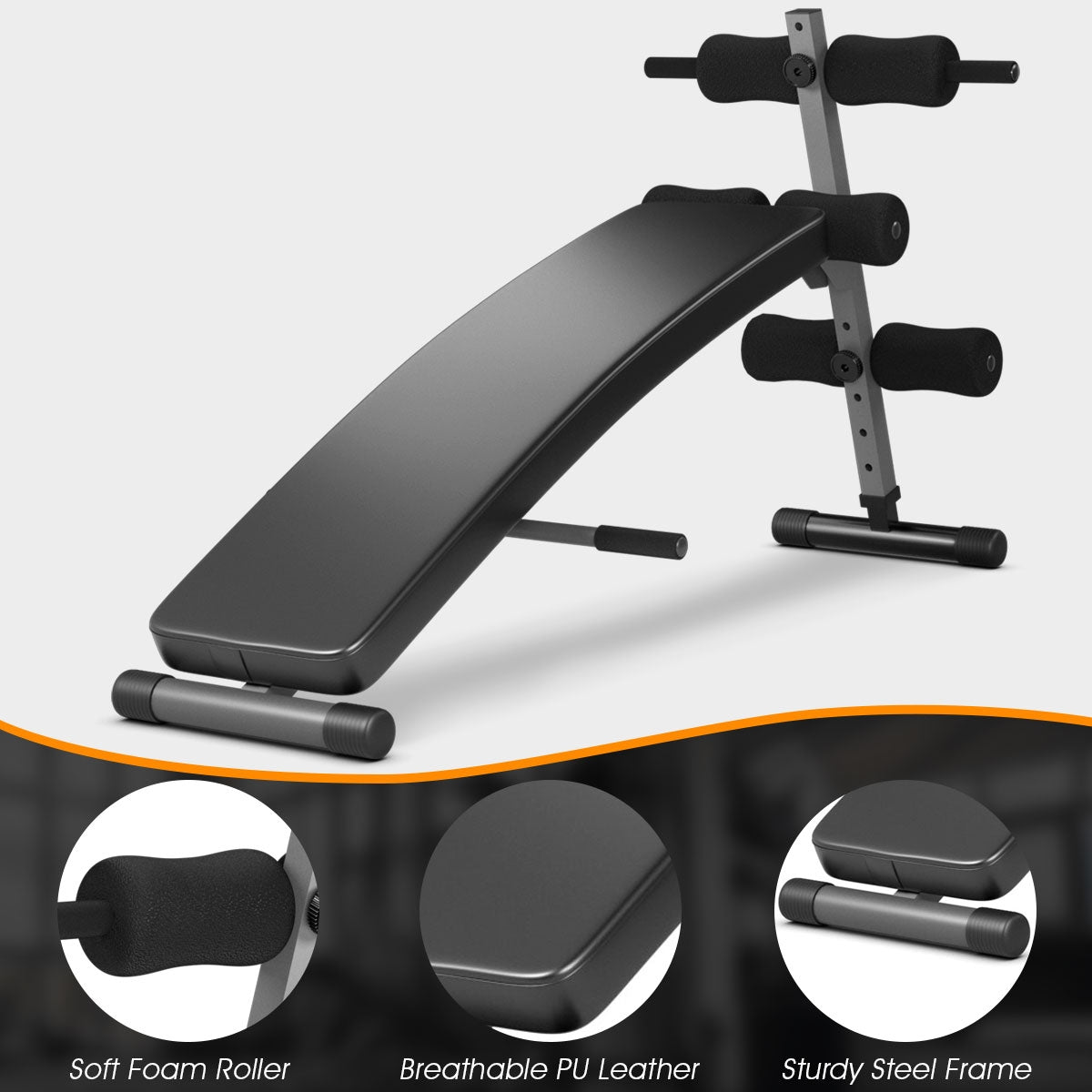 Adjustable Arc-Shaped Decline Sit up BenchÂ 