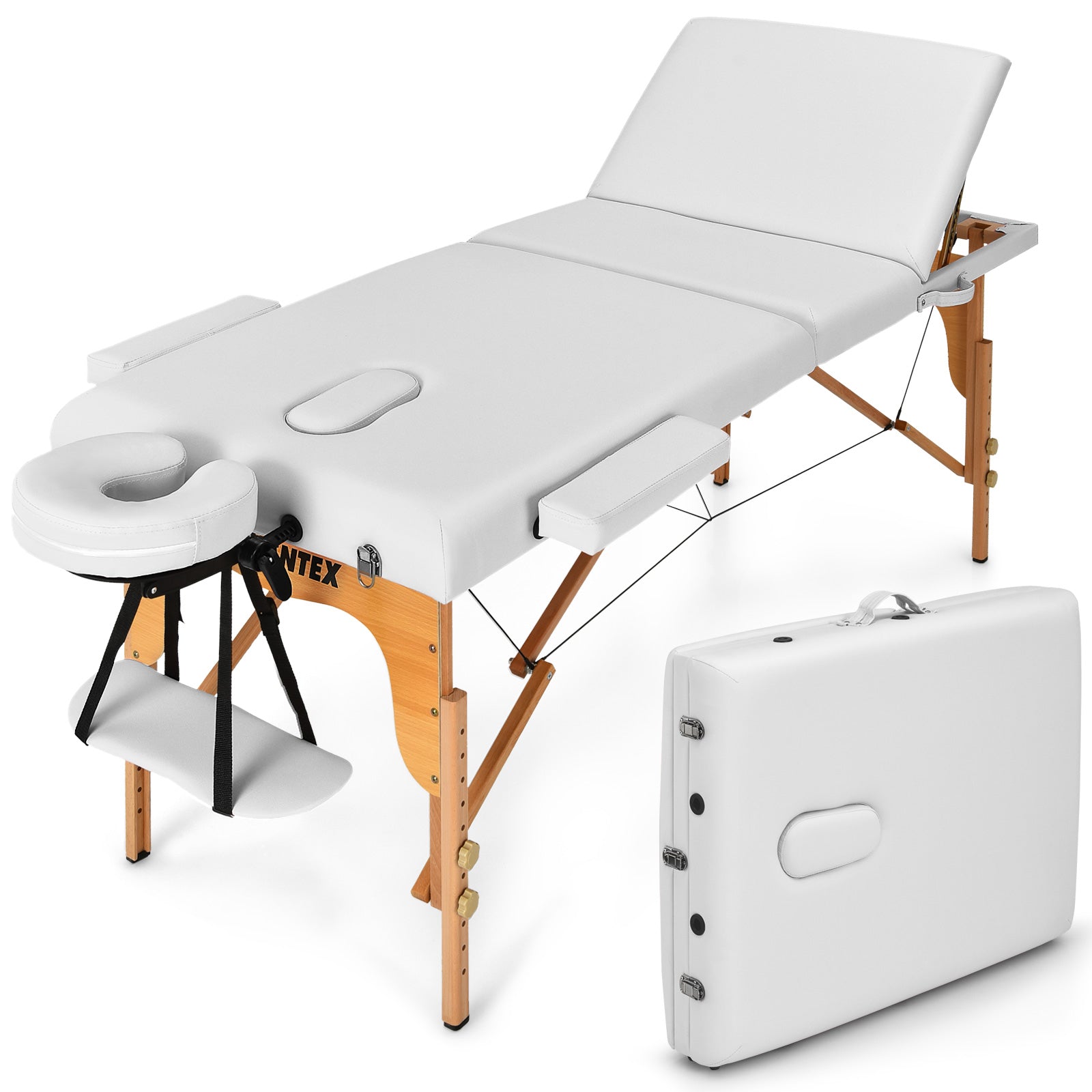 3 Fold Portable Adjustable Massage Table with Carry Case 