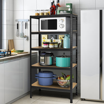 71 inch Heavy Duty Steel Adjustable 5 Level Storage Shelves-BlackÂ 