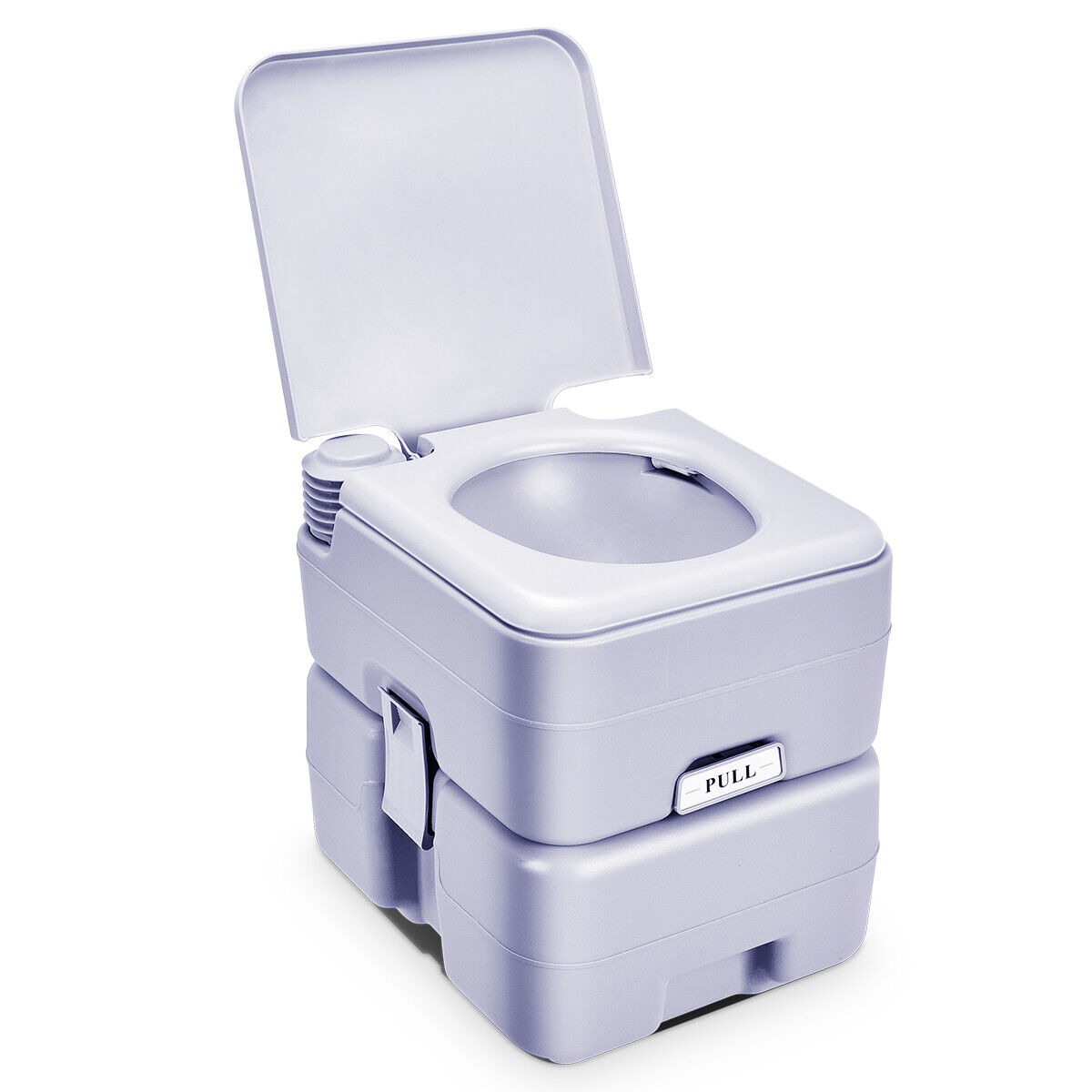 5.3 Gallon Portable Toilet with Waste Tank and Built-in Rotating Spout-GrayÂ 