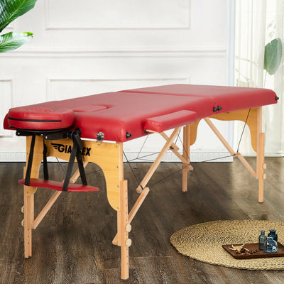 Portable Adjustable Facial Spa Bed  with Carry Case-RedÂ 
