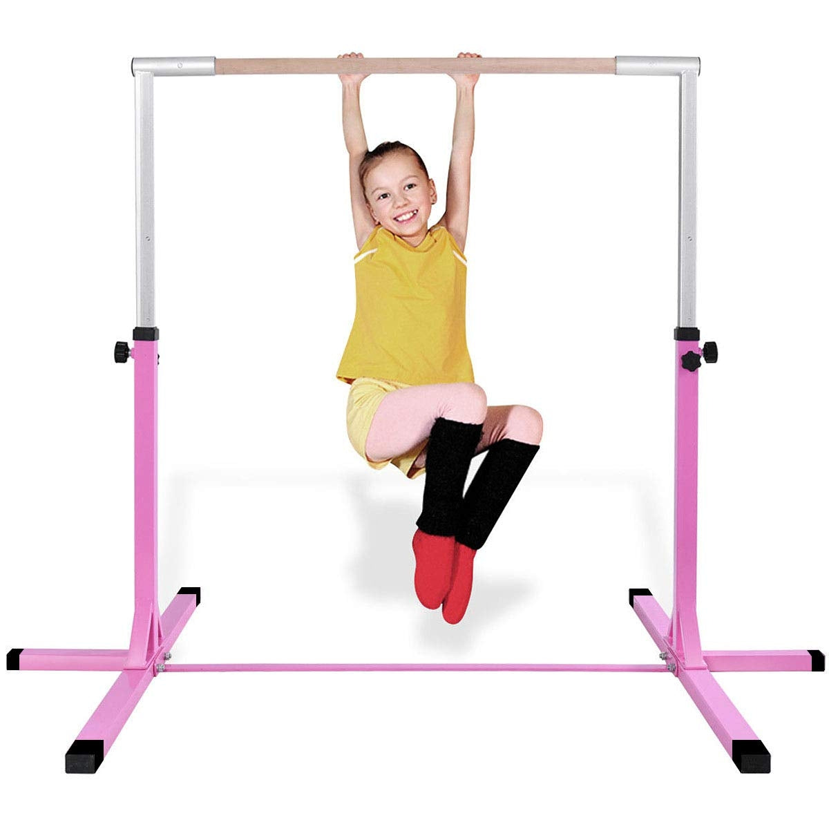 Adjustable Gymnastics Bar Horizontal Bar for Kids-PinkÂ 