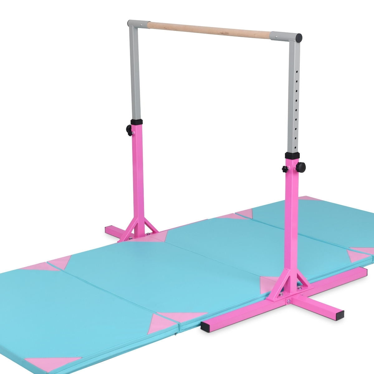 Adjustable Gymnastics Bar Horizontal Bar for Kids-PinkÂ 