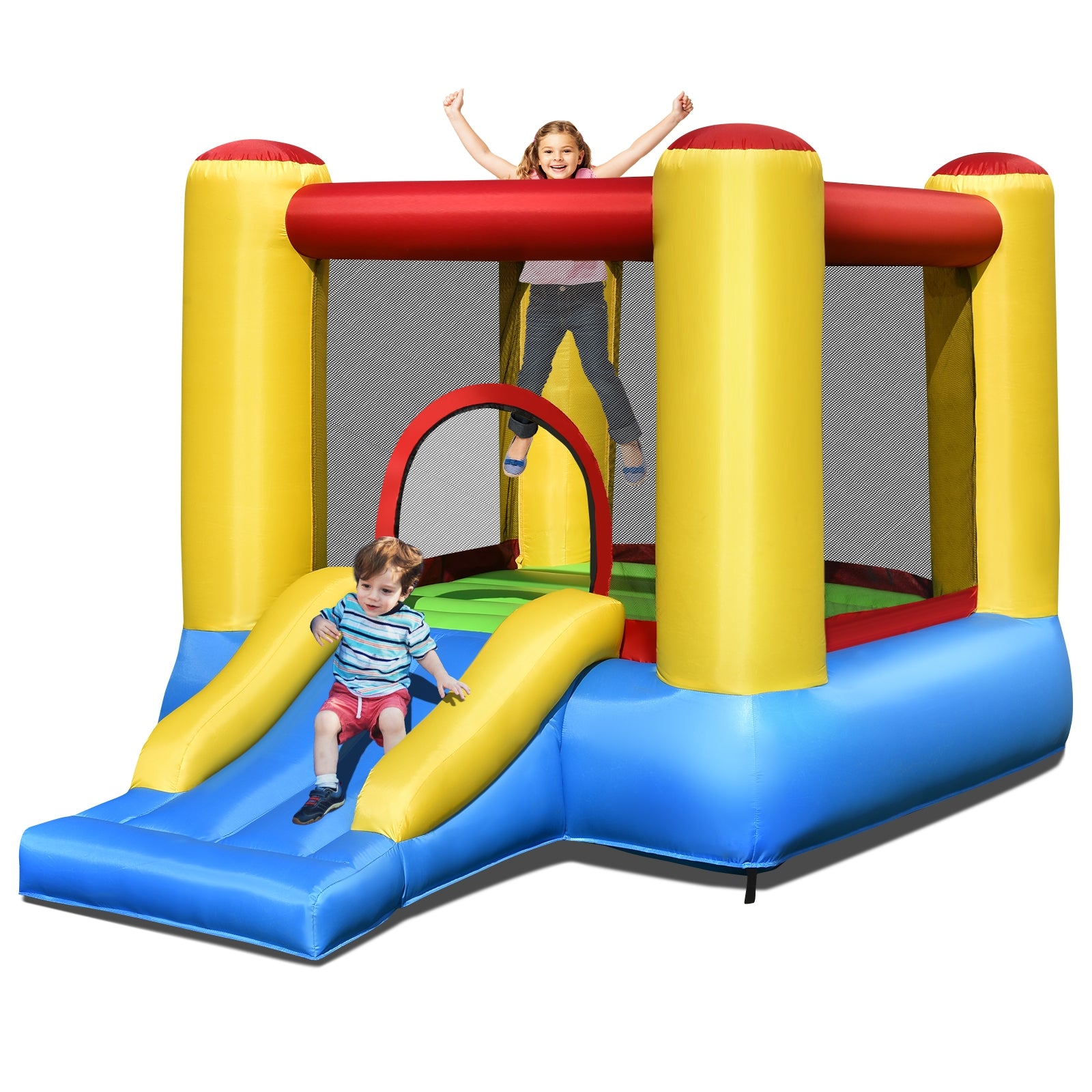 Kids Inflatable Bounce House with Slide and 480W blower