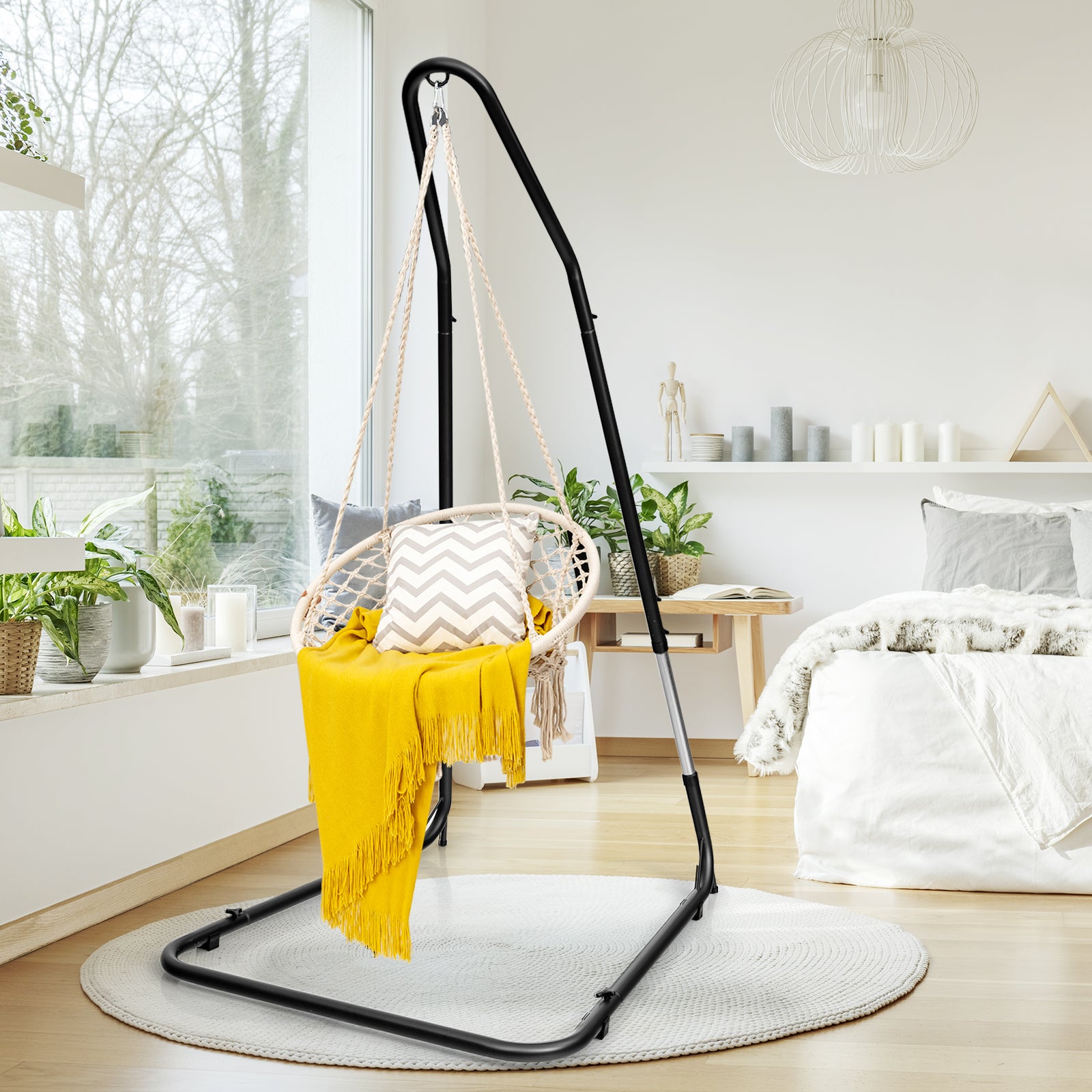 Adjustable Hammock Chair Stand Steel Frame 