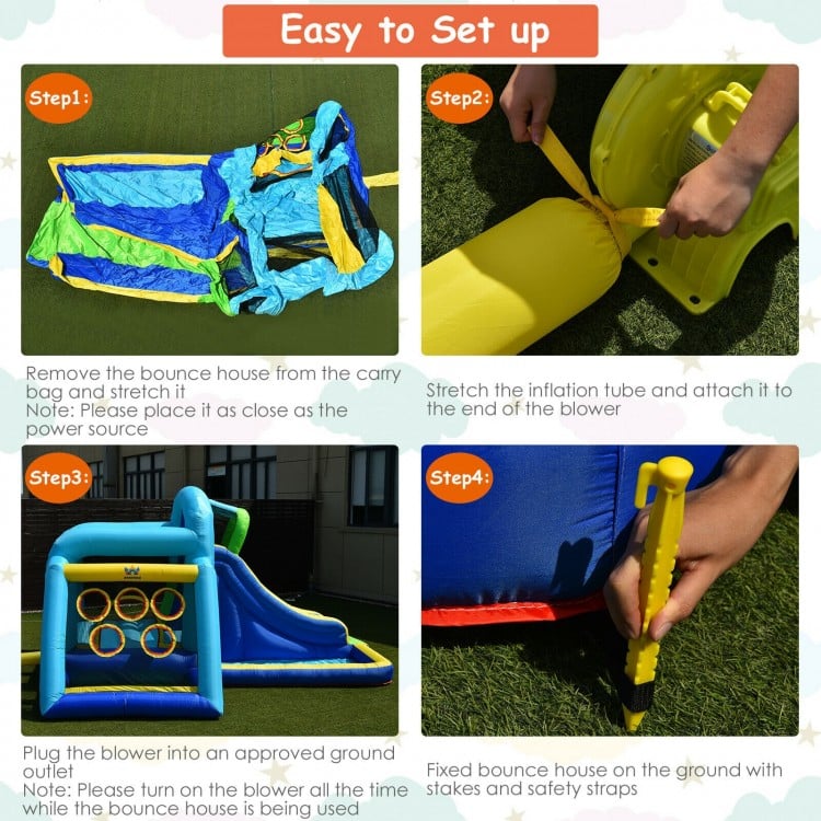 5-in-1 Kids Inflatable Climbing Bounce House without Blower